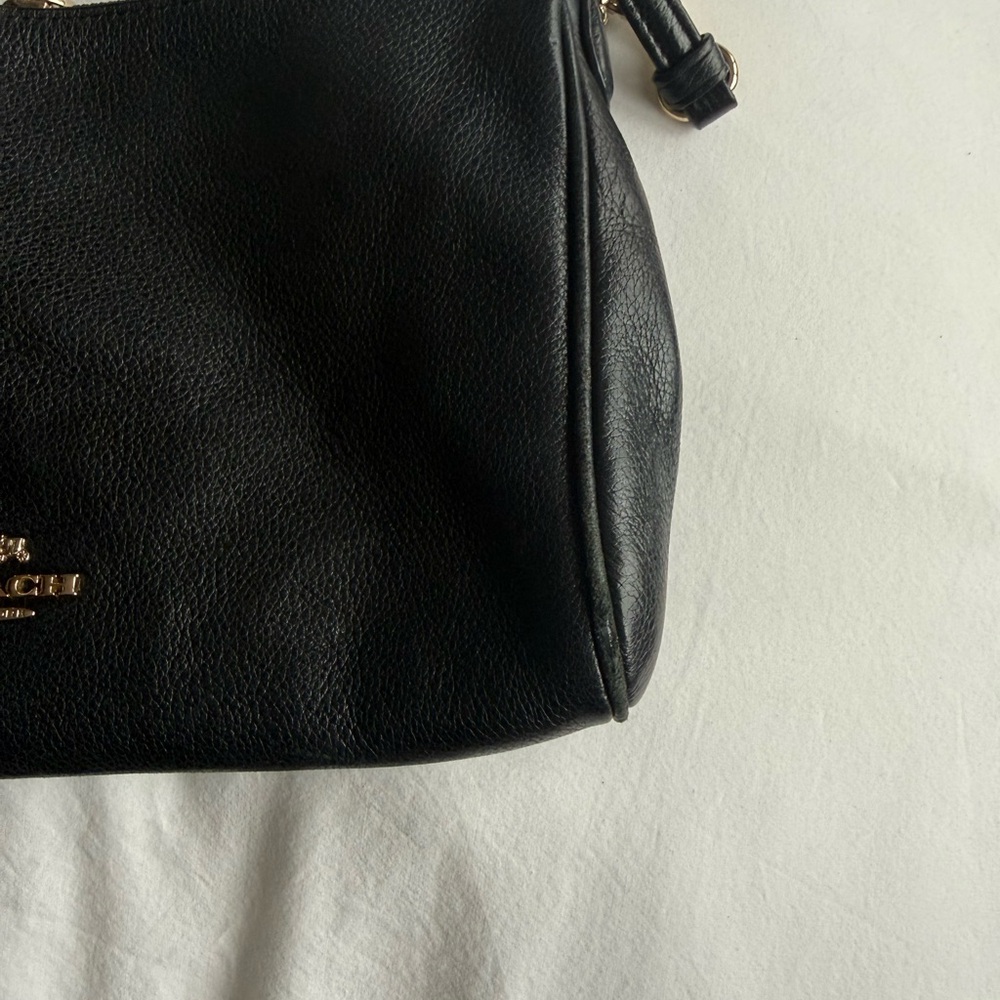 Coach Black Pebbled Leather Shoulder Bag - Picture 5 of 12
